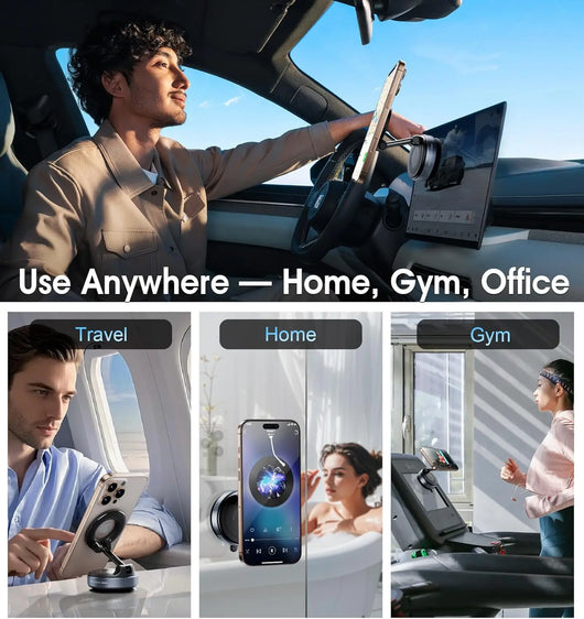 Vacuum Magnetic Car Phone Holder 360°