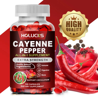 Cayenne Pepper Capsules, With Vitamin D3 K2