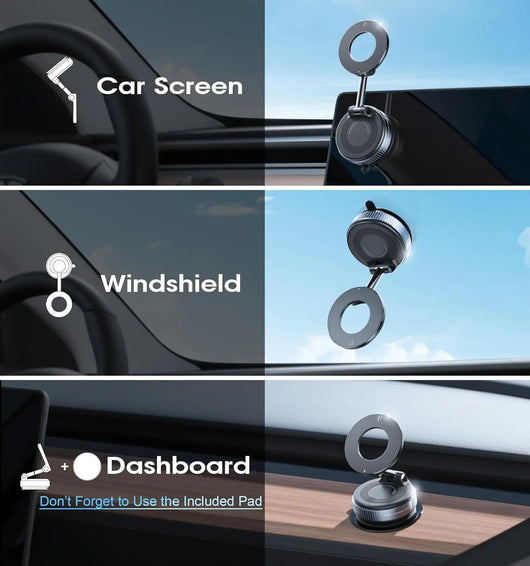 Vacuum Magnetic Car Phone Holder 360°