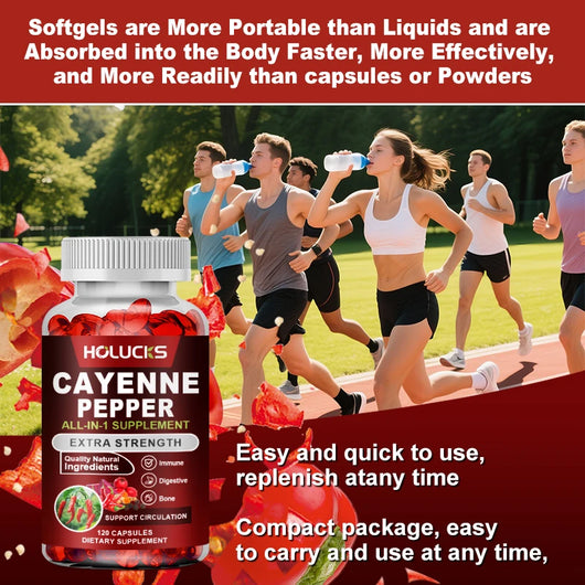 Cayenne Pepper Capsules, With Vitamin D3 K2
