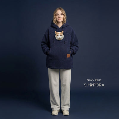 Pet Pocket Hoodie | Warm Zip-Up Sweatshirt