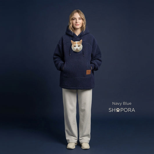 Pet Pocket Hoodie | Warm Zip-Up Sweatshirt