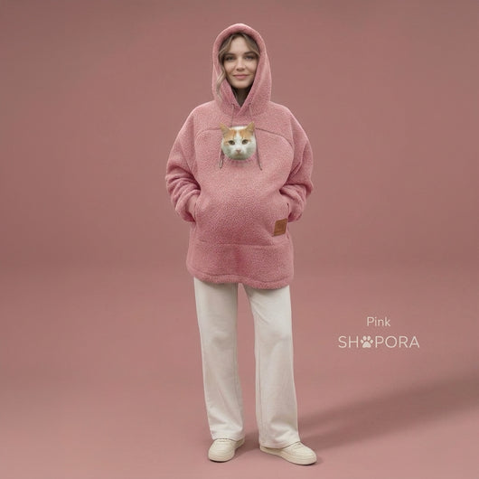 Pet Pocket Hoodie | Warm Zip-Up Sweatshirt