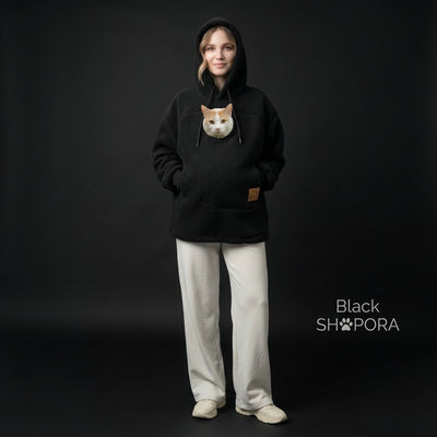 Pet Pocket Hoodie | Warm Zip-Up Sweatshirt