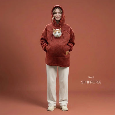 Pet Pocket Hoodie | Warm Zip-Up Sweatshirt
